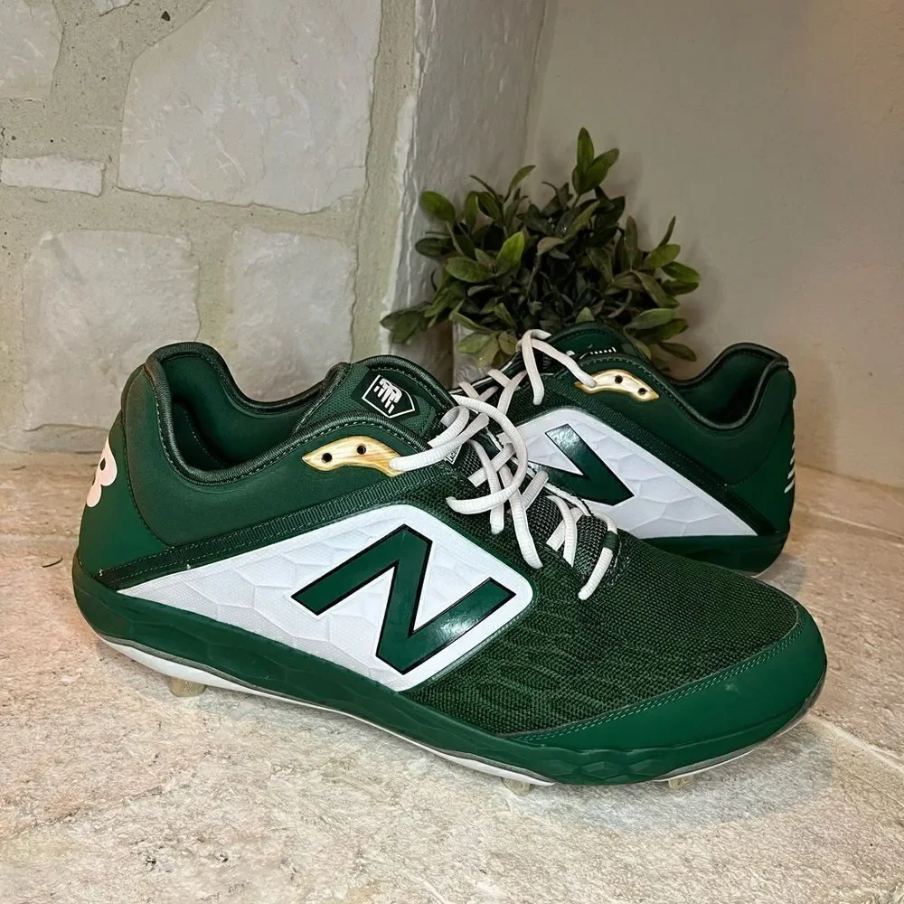 New Balance 3000 V4 Metal Baseball Cleats Green/White sz 17